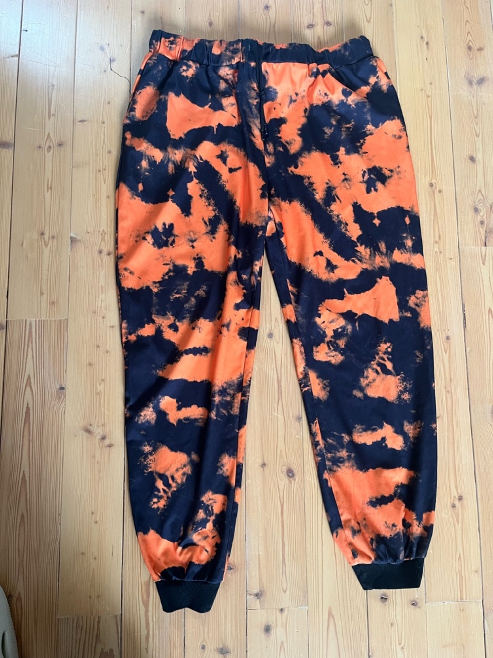 Tie-Dye Jogger Pants - Orange & Black